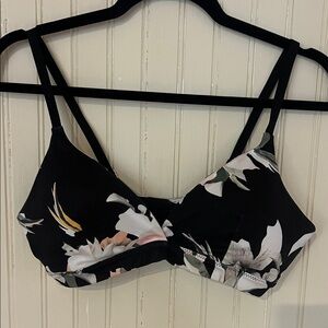 Athleta Black Floral Bra